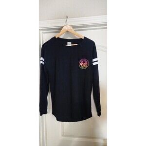 VICTORIA'S SECRET  PINK Long Sleeve Black  Open Back Logo Size Xs Key Hole Back